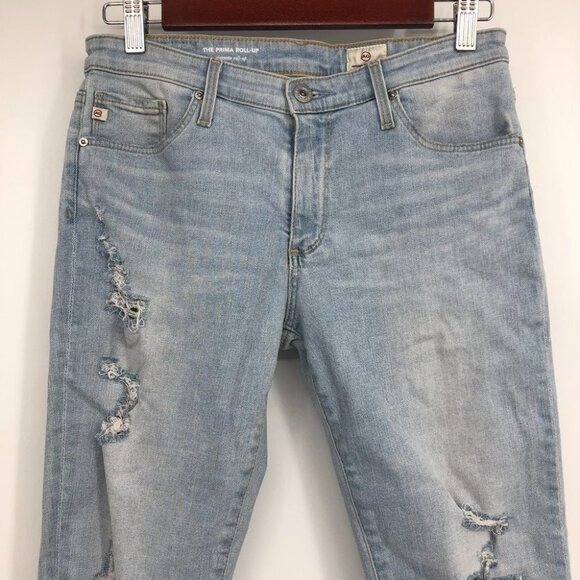 AG Adriano Goldschmeid Prima Roll-Up  Cigarette light Wash distressed Jeans 27R - Picture 11 of 16